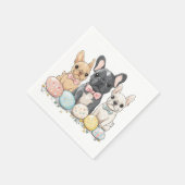 Pasen Franse Bulldogs Servet (Hoek)