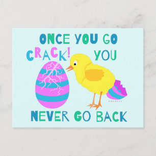 Pasen Funny Chick Egg Crack Cartoon Humor Feestdagenkaart