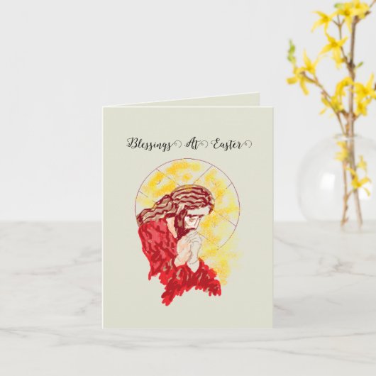 Pasen G Kaart: Christus is verrezen Kaart (Gele Bloem)