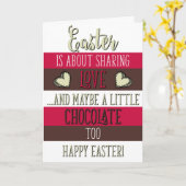 Pasen gaat over het delen van liefde en chocolade, kaart (Gele Bloem)