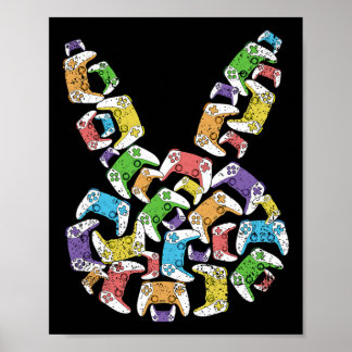 Pasen Gamer Gaming Liefhebber Konijnenkop Videospe Poster