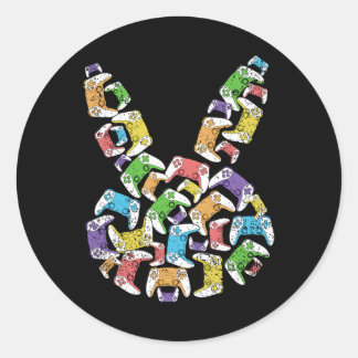 Pasen Gamer Gaming Liefhebber Konijnenkop Videospe Ronde Sticker