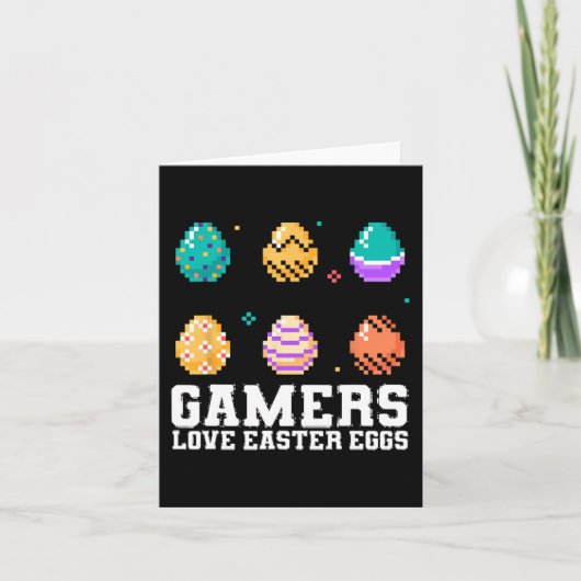 Pasen Gaming Gamers Liefde Paaseieren Video Gamer Kaart (Voorkant)