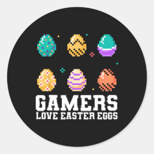 Pasen Gaming Gamers Liefde Paaseieren Video Gamer Ronde Sticker