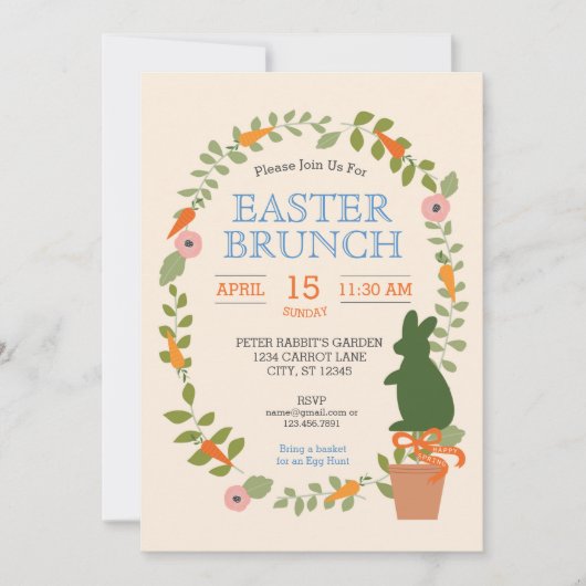 Pasen Garden Brunch Uitnodiging (Voorkant)