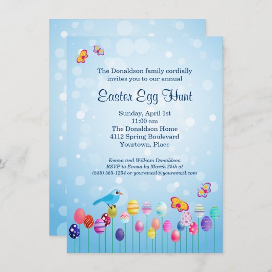 Pasen Garden Egg Hunt Kaart (Voorkant / Achterkant)