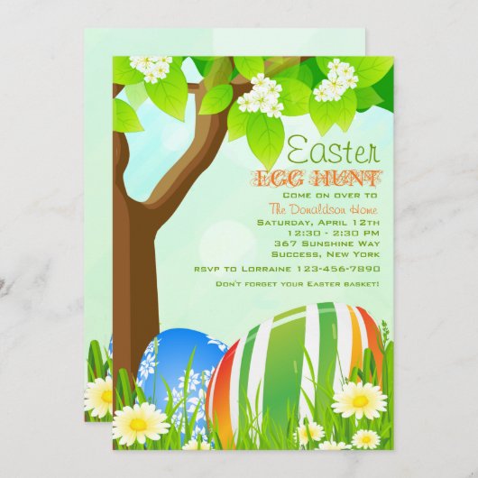 Pasen Garden Egg Hunt Kaart (Voorkant / Achterkant)