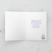 Pasen Gebed Violet Kruis God om u te zegenen Feestdagen Kaart (Binnen)
