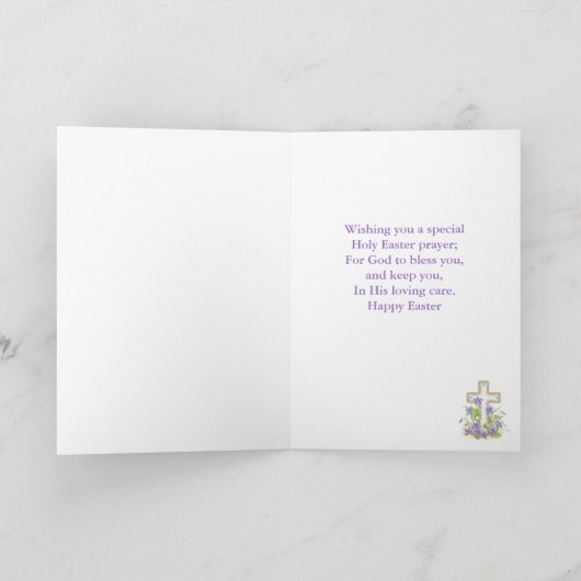 Pasen Gebed Violet Kruis God om u te zegenen Feestdagen Kaart (Binnen)
