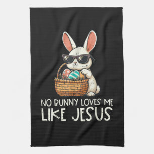 Pasen Geen Konijn Houdt Van Mij Zoals Jezus Christ Theedoek