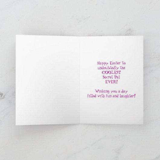 PASEN - GEHEIME VRIEND - COOLSTE SP OOIT FEESTDAGEN KAART (Binnen)