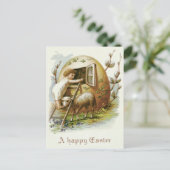 Pasen gekleurd eierlam Vergeet-me-niet Feestdagenkaart (Staand voorkant)