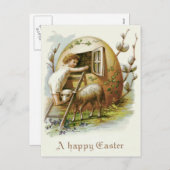 Pasen gekleurd eierlam Vergeet-me-niet Feestdagenkaart (Voorkant / Achterkant)