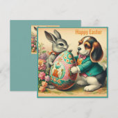 Pasen ~ GELUKKIG PASEN ~ Beagle~ Feestdagenkaart (Voorkant / Achterkant)