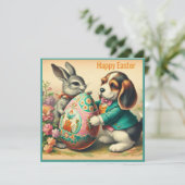 Pasen ~ GELUKKIG PASEN ~ Beagle~ Feestdagenkaart (Staand voorkant)