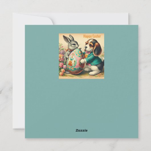  Pasen ~ GELUKKIG PASEN ~ Beagle~ Feestdagenkaart (Achterkant)