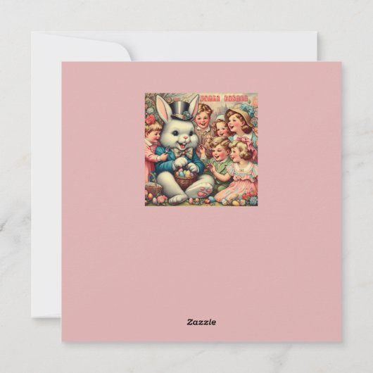 Pasen ~ GELUKKIG PASEN ~ Konijn ~ Feestdagenkaart (Achterkant)