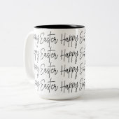 Pasen Gelukkig Pasen Tweekleurige Koffiemok (Voorkant links)