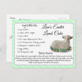 Pasen Gepersonaliseerde Lamb Cake Recept Briefkaar Feestdagenkaart (Voorkant / Achterkant)