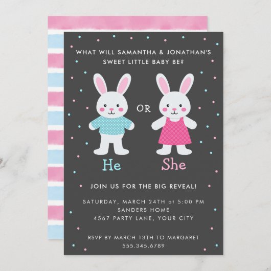 PASEN GESLACHT ONTHULLEN KAART (Voorkant / Achterkant)