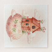 Pasen gezellig huis legpuzzel (Horizontaal)