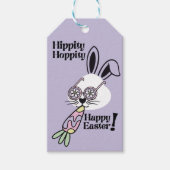 Pasen Gift Tag Retro Flower Power Konijn Cadeaulabel (Voorkant)