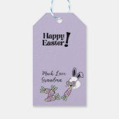 Pasen Gift Tag Retro Flower Power Konijn Cadeaulabel (Achterkant)