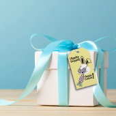 Pasen Gift Tag Retro Flower Power Konijn Cadeaulabel