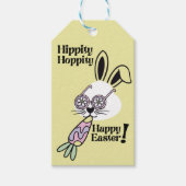 Pasen Gift Tag Retro Flower Power Konijn Cadeaulabel (Voorkant)