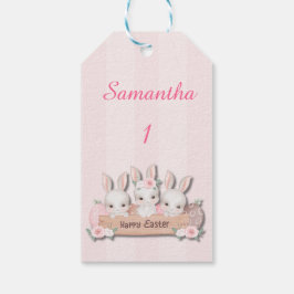 Pasen Gift Tags - Kawaii Konijnen & Pastel Kleur E Cadeaulabel