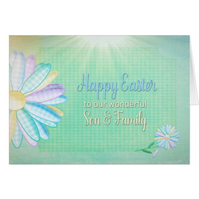 Pasen - Gingham Daisy - Zoon en familie (Voorkant Horizontaal)