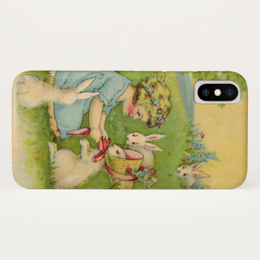 Pasen, Girl Bonnet op Bunny Rabbit Case-Mate iPhone Case (Achterkant (horizontaal))