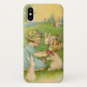 Pasen, Girl Bonnet op Bunny Rabbit Case-Mate iPhone Case (Achterkant)
