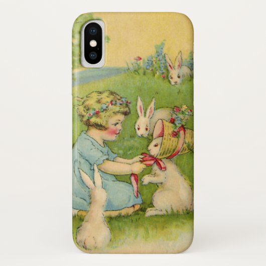 Pasen, Girl Bonnet op Bunny Rabbit Case-Mate iPhone Case (Achterkant)