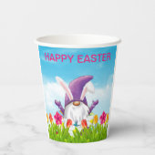 Pasen Gnome Napkins Papieren Bekers (Achterkant)