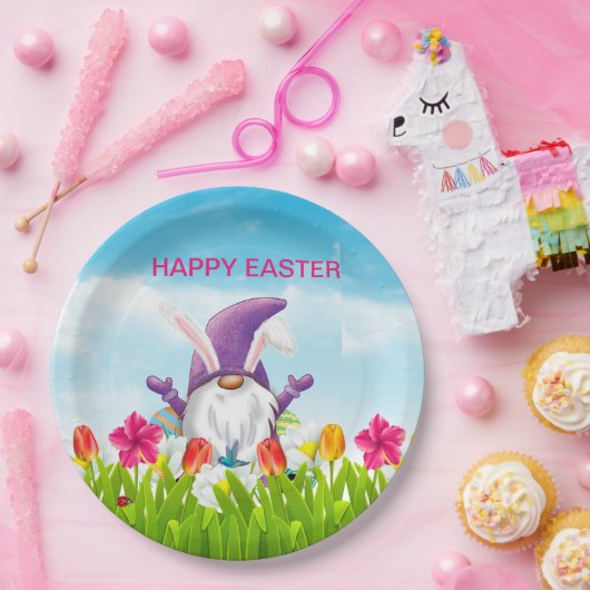 Pasen Gnome Napkins Papieren Bordje (Feest)