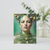 Pasen Goddess AI genereerde fantasiekunst Briefkaart (Staand voorkant)