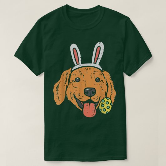 Pasen Golden Retriever Bunny Face Hondenliefhebber T-shirt (Design voorkant)