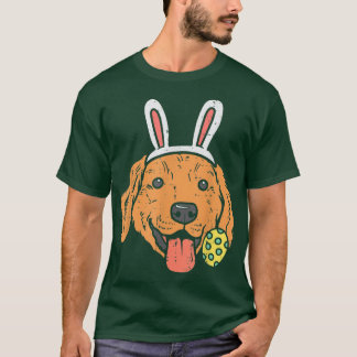 Pasen Golden Retriever Bunny Face Hondenliefhebber T-shirt