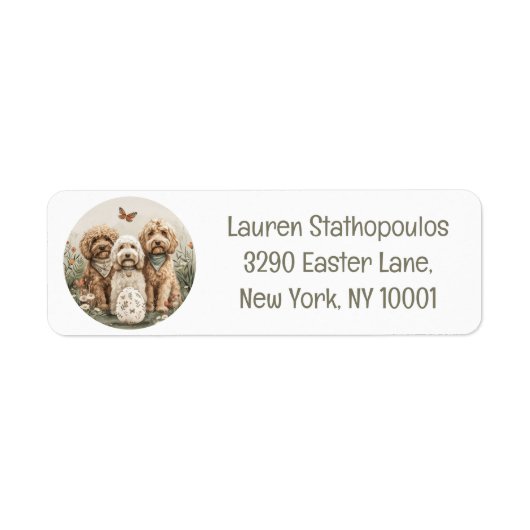 Pasen Goldendoodle Honden Etiket (Voorkant)