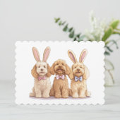 Pasen Goldendoodle Honden Feestdagenkaart (Staand voorkant)