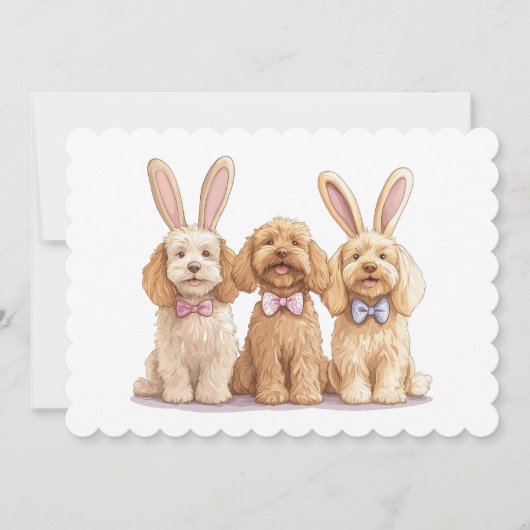 Pasen Goldendoodle Honden Feestdagenkaart (Voorkant)