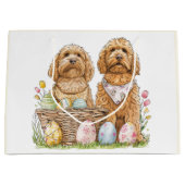 Pasen Goldendoodle Honden Groot Cadeauzakje (Voorkant)
