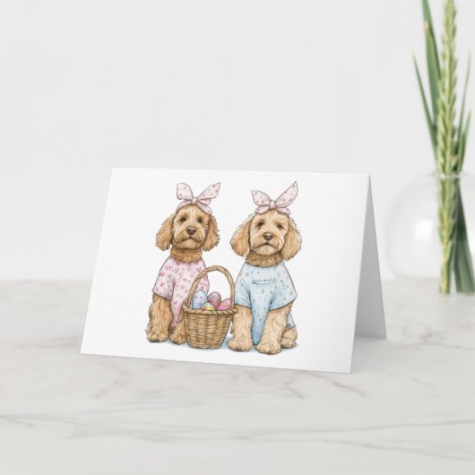 Pasen Goldendoodle Honden Kaart (Voorkant)