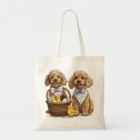 Pasen Goldendoodle Honden Paasmand Tote Bag (Voorkant)