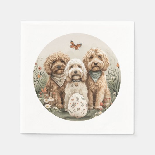 Pasen Goldendoodle Honden Servet (Voorkant)