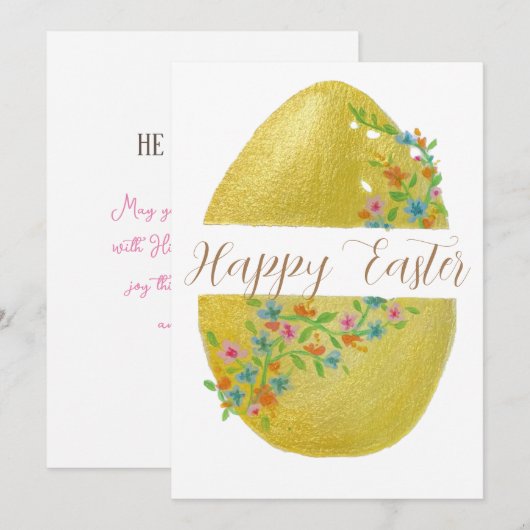 Pasen "gouden ei" Kaart (Voorkant / Achterkant)