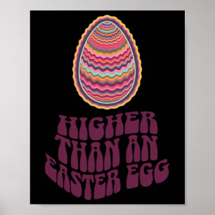 Pasen grap Retro Psychedelische Eierjacht Kunst Gr Poster