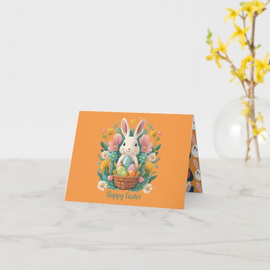 Pasen Grappig Sinaasappel Wenskaart Kaart (Gele Bloem)