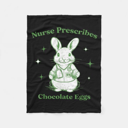 Pasen Grappige Verpleegster Schrijft Chocolade Eie Fleece Deken (Voorkant)